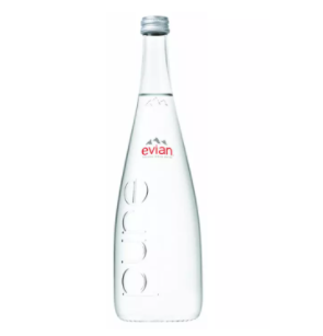 Evian Natural Mineral Water Glass Bottle [750ml]